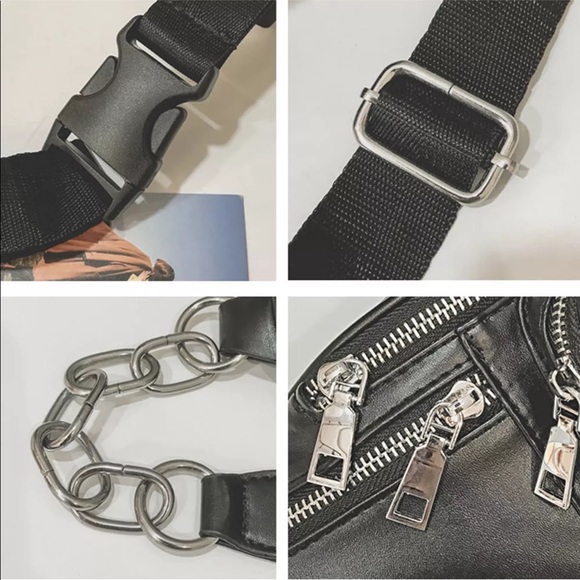 Trendy Faux Leather Chain Vintage Fanny Pack Bag - Picture 3 of 7